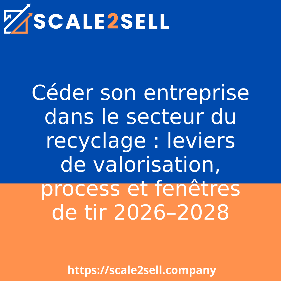 Céder son entreprise dans le secteur du recyclage : leviers de valorisation, process et fenêtres de tir 2026–2028 episode artwork