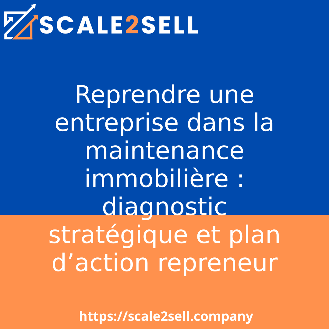 Reprendre une entreprise dans la maintenance immobilière : diagnostic stratégique et plan d’action repreneur