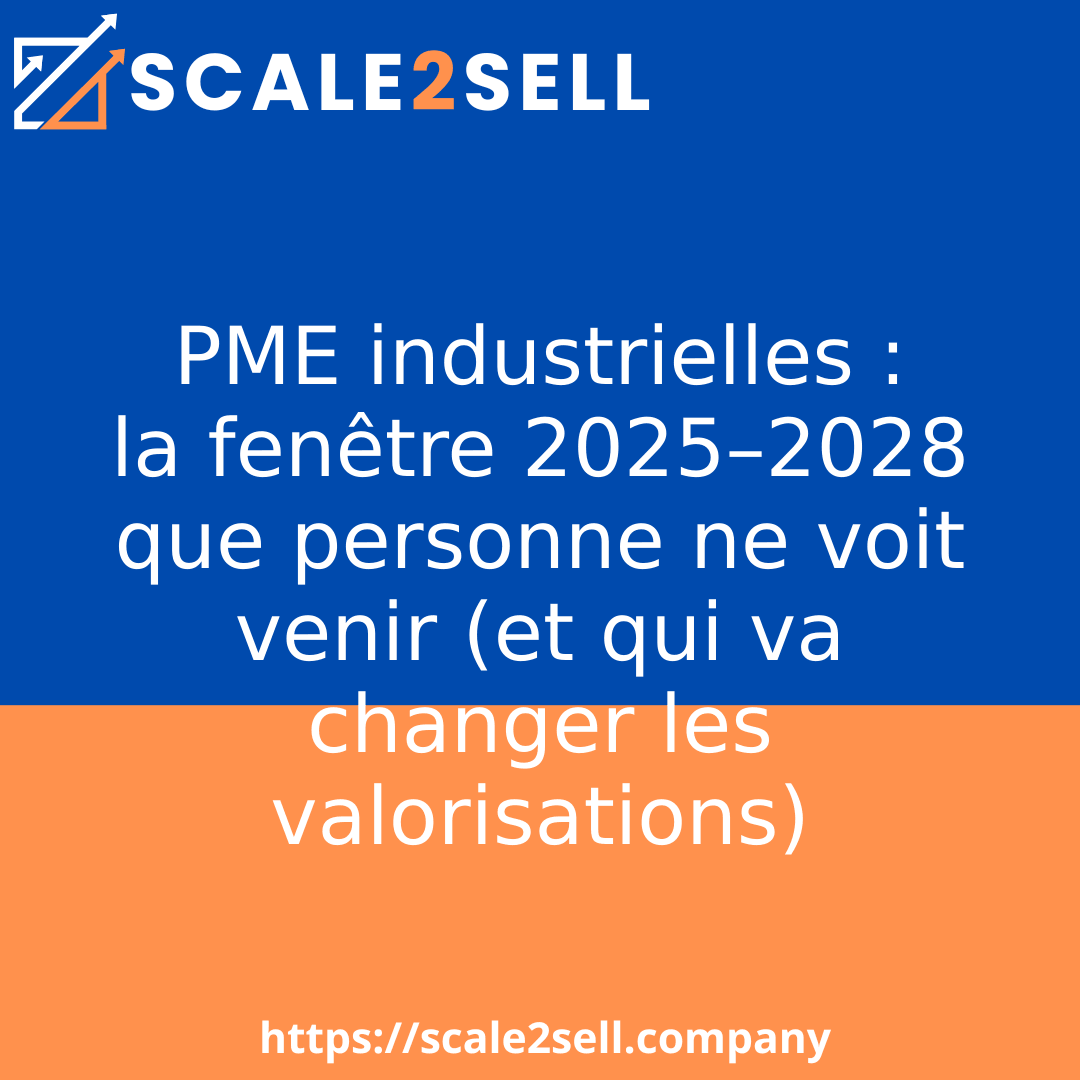 PME industrielles : la fenêtre 2025–2028 que personne ne voit venir (et qui va changer les valorisations)