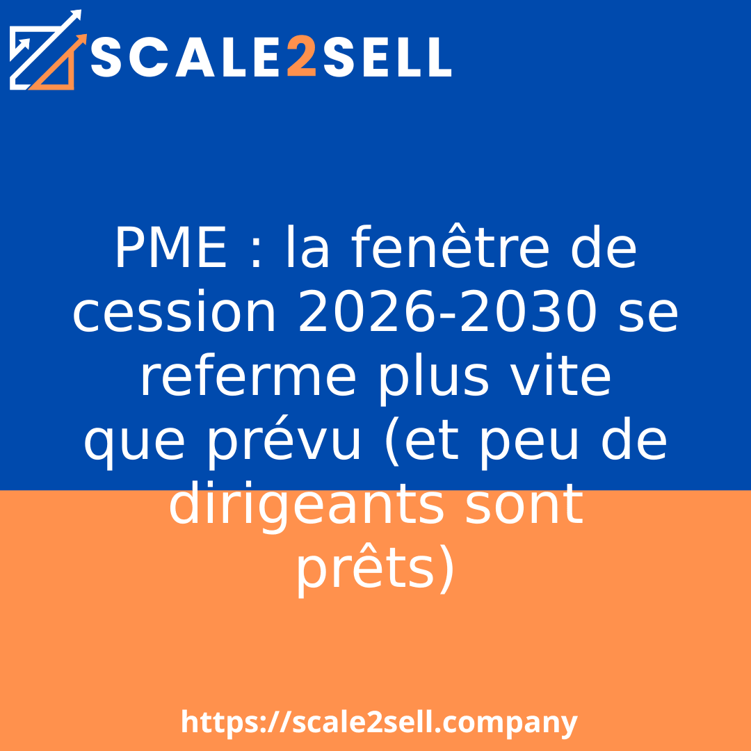 PME : la fenêtre de cession 2026-2030 se referme plus vite que prévu (et peu de dirigeants sont prêts) episode artwork